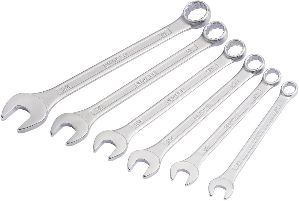 Draper Redline 68480 AF 6-Piece Combination Spanner Set