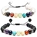 Chakra & Lava Rock Stones - Essential Oil Diffuser Bracelets - Aromatherapy Anxiety Self Confidence Meditation Relax Healing Grounding Reiki Genuine - Also Suitable as Distance Bracelets for Couples