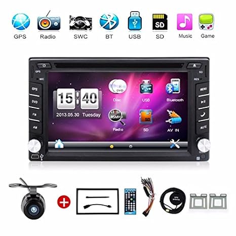 Con cámara Doble Din  pulgadas coche GPS Navigation En Dash coche reproductor