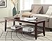 Convenience Concepts American Heritage Coffee Table with Shelf, Espresso
