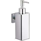 BGL Hand Soap Dispenser Stainless Steel 304 Wall Mount Chrome Soap Dispenser Holder for Bathroom (Chrome, Square)