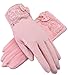 Women Driving Sunscreen Slip Gloves Cotton Gloves Breathable Lace Bow (One size, Pink)