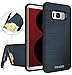 Galaxy S8 Case, OEAGO Samsung Galaxy S8 Case [Card Slot] [Brushed Texture] Heavy Duty Hybrid Dual Layer Wallet Case Cover Shell with Kickstand for Samsung Galaxy S8 - Navy Blue