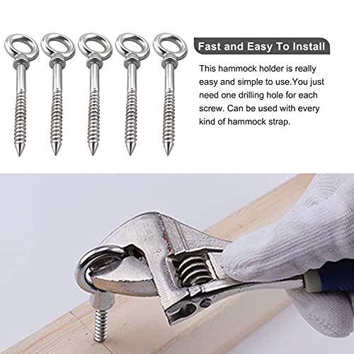 Stainless Steel Eye Screws, Durable Eye Hooks Screw in Heavy Duty, Eye