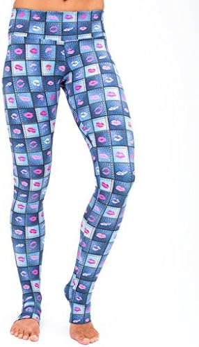 Body Angel Activewear Women's Denim Kisses Leggings Activewear/Yogawear Small Denim/pink-kisses