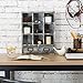 MyGift Wood Shadow Box Shelf, Graywashed Wooden Table Top Display Organizer with 2 Pull Out Drawers for Home, Office Decor