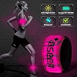 BSEEN 2ed Generation LED Slap Band, Patented Heat Sealed Design, Glow in The Dark, Water/Sweat Resistant, Highly Reflective Printing, Artistic Designs, Fashion Meets Safety (Pink-Design II)