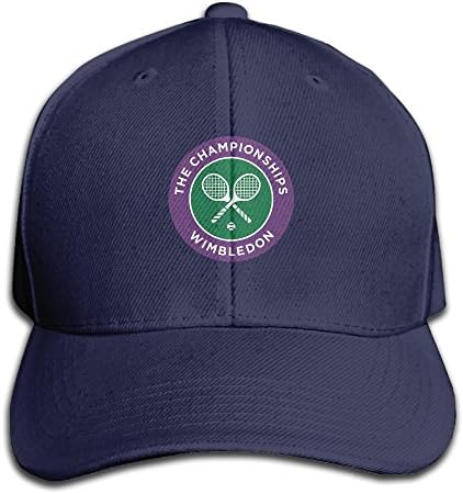 SHKUK The Championships 2016 Wimbledon Unisex Pure 100% Cotton Adjustable Peaked Cap Fashion Sports Washed Baseball Hunting Cap Cool Hat Navy