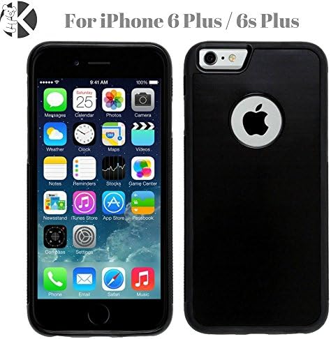 Koala Stick Anywhere Phone Case - For iPhone 6 Plus/6s – Nano Suction Cups Stick to Flat &amp; Smooth Surfaces to Defy Gravity - Hands-free or Full Body Selfies &amp; Videos - Easy-Clean &amp; Anti-Scratch -Black