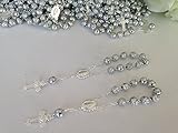 25 pc Baptism Favors Mini Rosaries Silver Plated/ Recuerditos De Bautismo/ Christening Favors/ Decenarios/ Decades/ Finger Rosaries