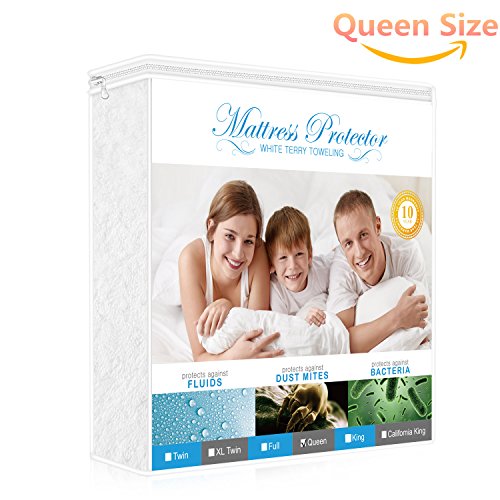 Benewell Waterproof Mattress Protector, Waterproof,Cotton Mattress Cover Encasement, Hypoallergenic,Dust Mite & Bed Bug Resistant, Vinyl Free (Queen Size, White) - Thumbnail 7