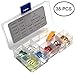 PRUVUE 35pcs Assorted Car Truck Micro2 Blade Fuse Set 5A 7.5A 10A 15A 20A 25A 30A Fuse Assortment Kit for Automotive,Boat,Marine,RV,SUV,Trike