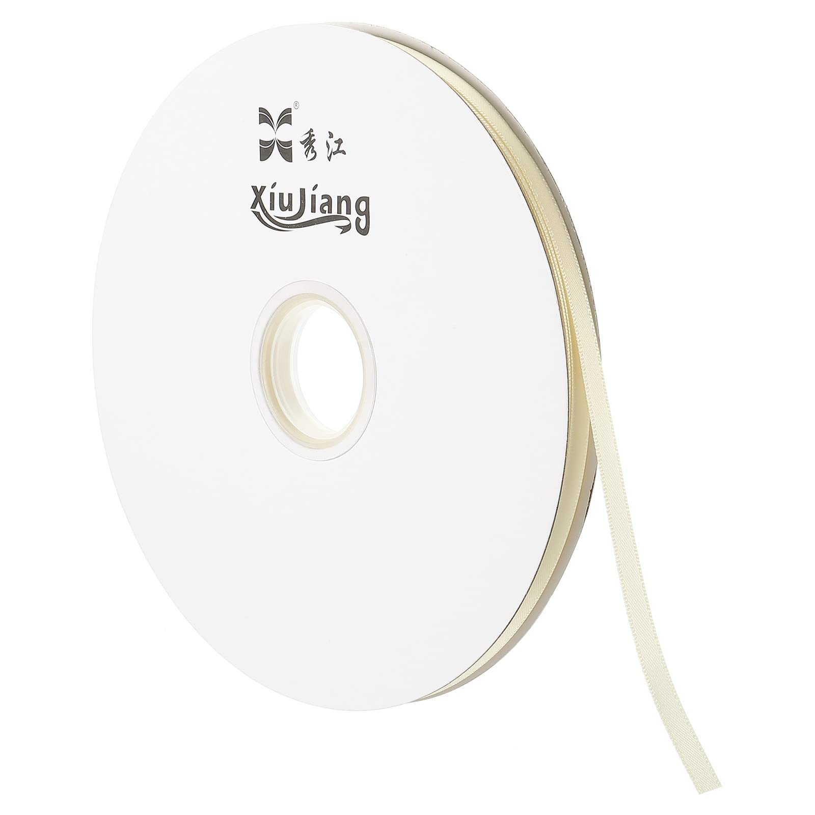 PATIKIL 0.28 Inch Wide 100 Yards Satin Ribbon, Double Face Solid Crafts Roll for Party Home DIY Wrapping Decoration Candle White