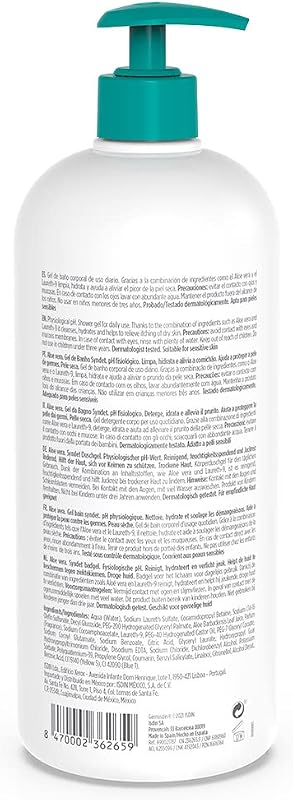Germisdin Syndet Gel Douche Aloe Vera Usage Quotidien Recommandé Peaux Sèches ou Démangeaisons 1 L - Lot de 2