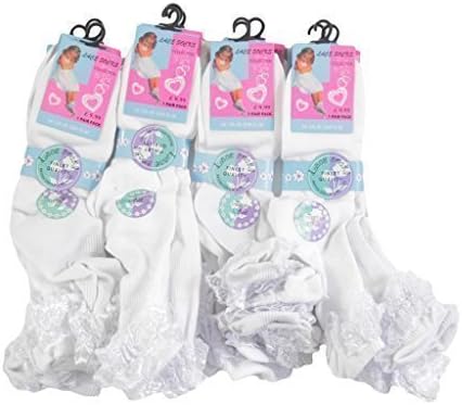 IMTD 12pairs Cute Girls Cotton Blend Frilly Lace Socks Ballet Dance Wedding Bridesmaid School Socks