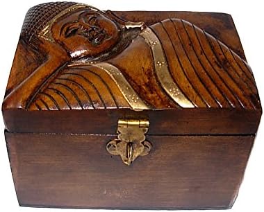Ratoomal Handcrafted Wooden Box W/G.Budha Art Home Décor Accent