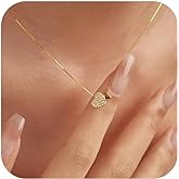 LOVECOM Valentines Gifts S925 Sterling Silver Heart Necklace for Women Dainty 14k Gold Plated CZ Infinity Double Cross Star Pendant Choker Necklaces Trendy Bead Chain Jewelry Gifts for Mom Daughter