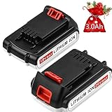 3000mAh Replacement for Black and Decker 20V Lithium Battery LBXR20 LBXR20-OPE LB20 LBX20 LB2X4020-OPE LST220 Cordless Power Tool 2 Pack