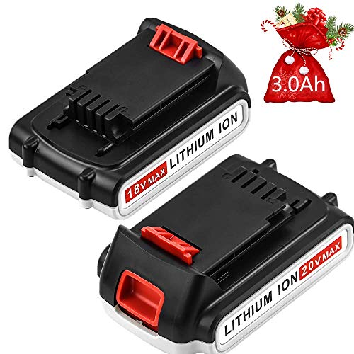3000mAh Replacement for Black and Decker 20V Lithium Battery LBXR20 LBXR20-OPE LB20 LBX20 LB2X4020-OPE LST220 Cordless Power Tool 2 Pack