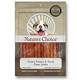 Nature's Choice Sweet Potato & Duck Soft Chew Meat Sticks contains Glucosamine & Chondroitin for Hip & Joint Health 2oz