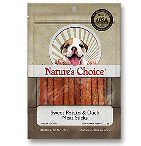 Nature's Choice Sweet Potato & Duck Soft Chew Meat Sticks contains Glucosamine & Chondroitin for Hip & Joint Health 2oz