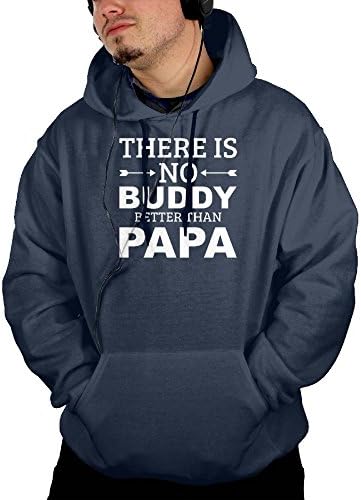 Men No Buddy Better Than Papa Traveler Funny Hoodie Hooded Sweatshirt Size M Navy