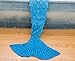 Coroler Kids Crochet Mermaid Tail Blanket with Scales Patterns All Seasons,Sky Blue