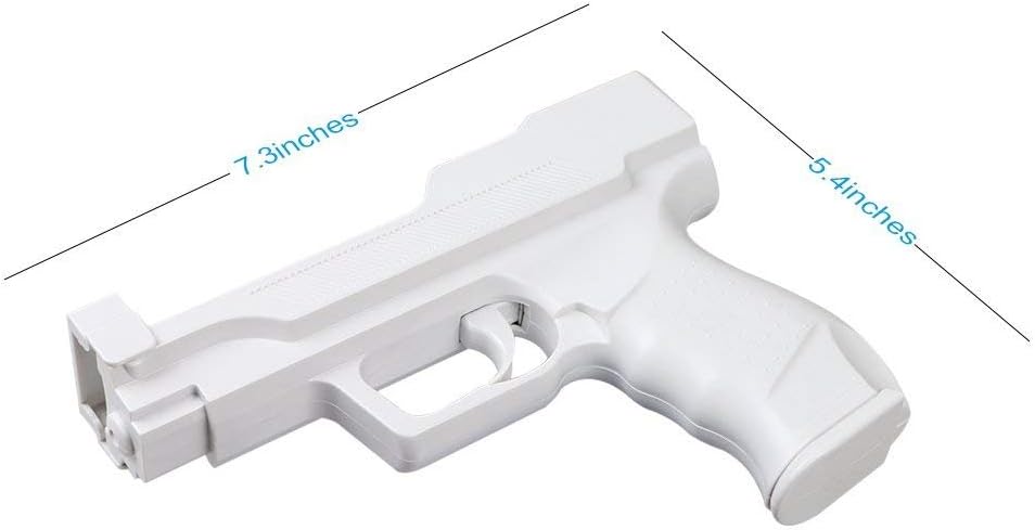 Motion Plus Gun Compatible with Nintendo Wii Controller + Wii Shooting Games (White): Video Games