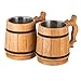 Handmade Beer Mug Oak Wood 0.6L 20oz Stainless Steel Cup Gift Natural Eco-Friendly Retro Beige