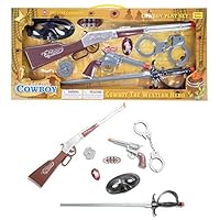 ECCRIS Toys Gun Toy Gun Cowboy Wild West Set Rifle Playset with Sounds and Light