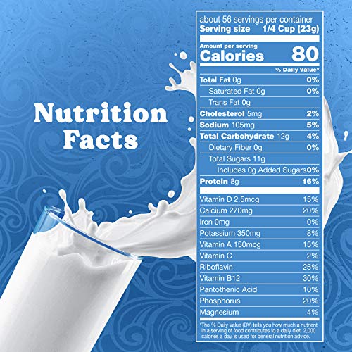 SWISS MISS SHELF STABLE NONFAT DRY POWDERED MILK, 45.43 OZ. CANISTER – FORTIFIED WITH VITAMINS A AND D, EXCELLENT SOURCE OF CALCIUM