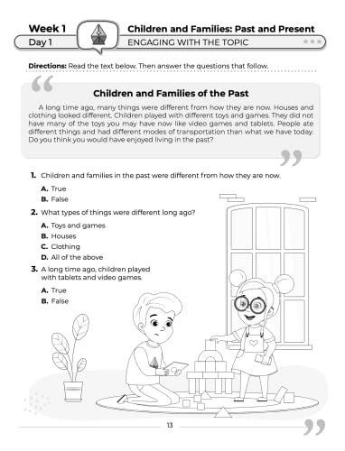 Kindergarten Social Studies: Daily Practice Workbook | 20 Weeks of Fun Activities | History | Civic and Government | Geography | Economics | + Video ... Each Question (Social Studies by ArgoPrep)