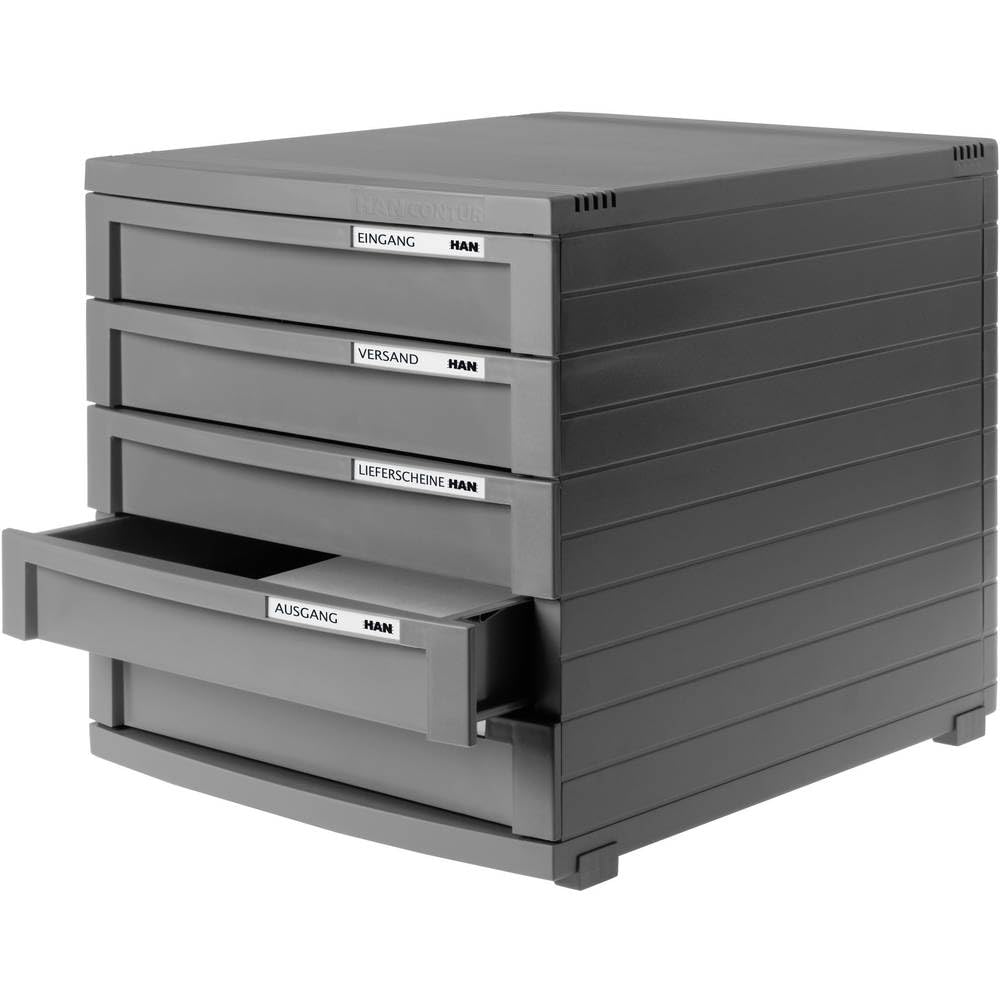 HAN 1505-191 A4/B4/C4 Drawer Box with 5 Closed Drawer - Dark Grey