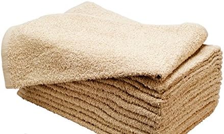 American Terry Mills 6 Dozen 100% Cotton Salon Towels Gym Towels Hand Towel 72-Pack Camel Taupe