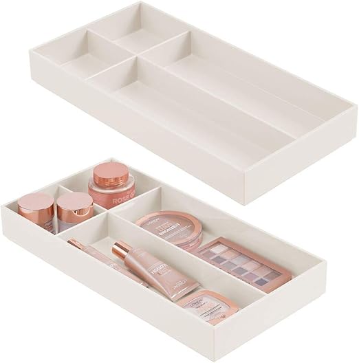 Amazon Com Mdesign Plastic Divided Makeup Organizer For Bathroom