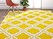 Modern Rug Calipso Yellow (3'3'' x 5') Lattice Trellis Accent Area Rug Entryway Bright Kids Room Kitchn Bedroom Carpet Bathroom Soft Durable Area Rug