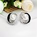 Scheppend Loop Gold Plated Black Paint White Crystal Rhinestone Pearl Earring Studs