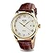 JOYSAE Men's Quartz Wrist Watches, Casual Business Analog Watches Waterproof Wrist Watch with White dial Brown Leather Band for Mens (Gold)