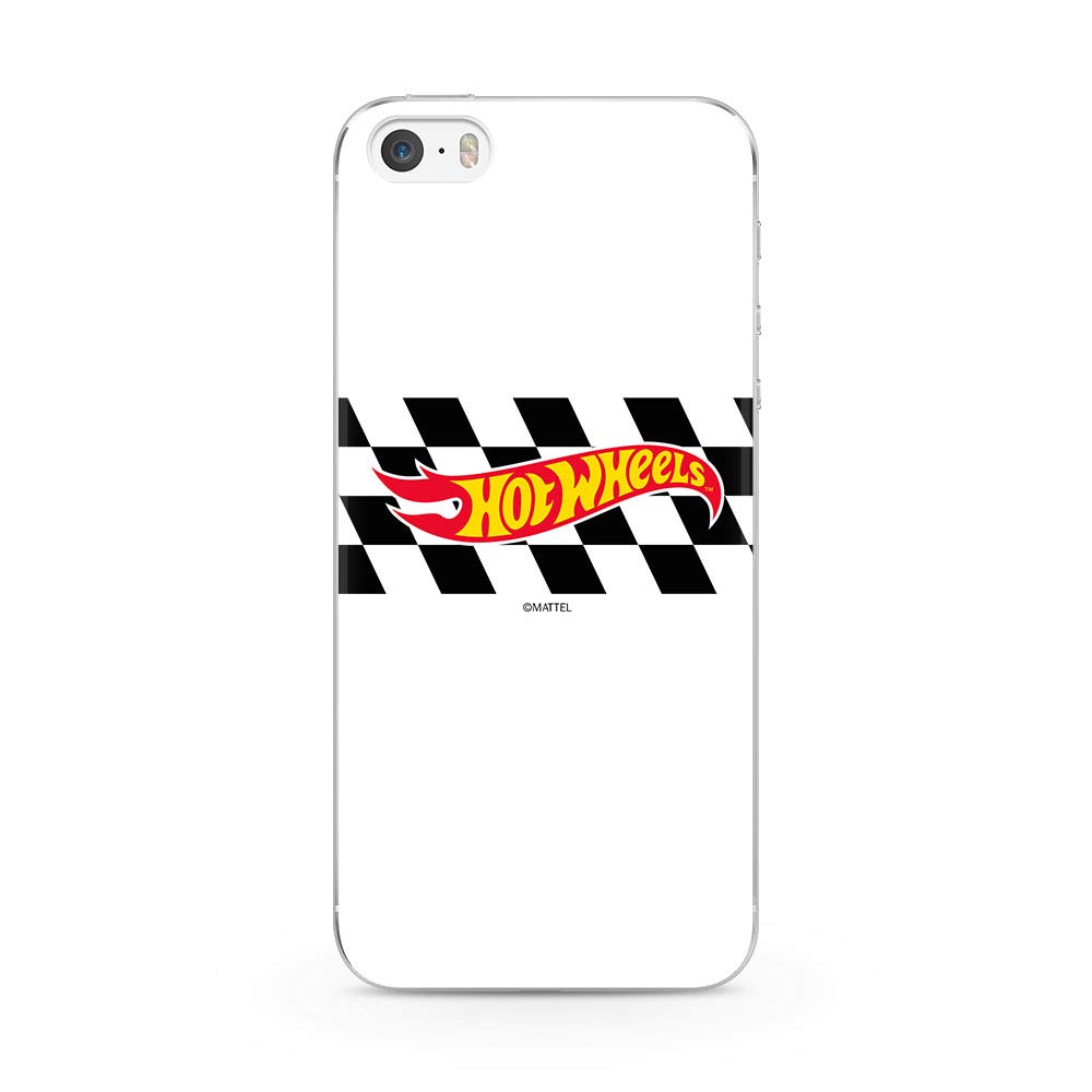 ERT GROUP Original Hot Wheels TPU Case for iPhone 5, iPhone 5S, iPhone SE, Liquid Silicone Cover, Flexible and Slim, Protective for Screen, Shockproof and Anti-Scratch Phone Case White
