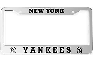 HDTVTV 1Pc for Yankee Black License Plate Frame,Metal License Plate Tag Gift for Yankee Fans