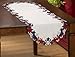 Collections Etc Americana Stars Patriotic Table Runner, White