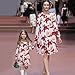 Sagton Kids Baby Girls Red Santa Claus Xmas Long Sleeve Swing Party Dress