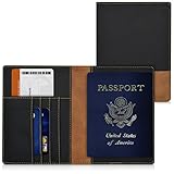 kwmobile passport cover ID card cover Card wallet Credit cards Folder Leatherette Canvas material wallet in black brown