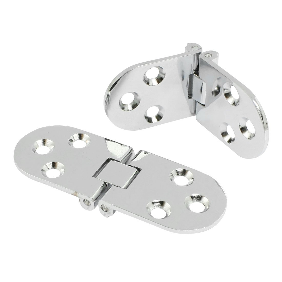 Sourcingmap 2 Pcs Silver Tone Metal Foldable Rotary Closet Cabinet Door Hinges 1.2" Length