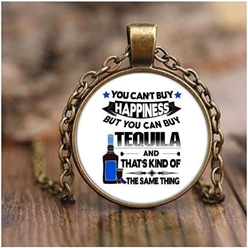 NEBNECK Cool Tequila Necklaces, I Am A Tequila Drinker Necklace Antique Brass