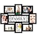 Jerry & Maggie Family Photo Frame 22x17, PVC Picture Frames Collage Wall Decor 9 Opening Wall Hanging For 6x4 Photos 8 Pack, No-Assembly 3D Design Waterproof Memorial Keepsake, Black