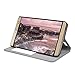 kwmobile Flip Cover Compatible with Huawei MediaPad X2 7.0 - Chic PU Leather Tablet Case with Window - Rose Gold