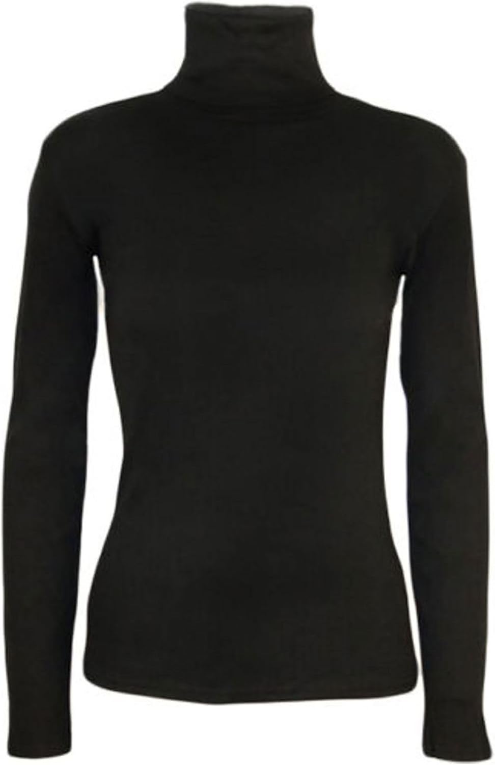 21FASHION Womens Plain Stretch Long Sleeve Polo Neck Jumper Black US 16-18: Amazon.ca: Clothing 