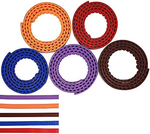 cyfellbiu Block Tape, 5 Roll (3 ft / roll) Multicolor Silicone Non-toxic Safety Tape with Reusable Strips of Self-Adhesive Striped LEGO Brick as Brick Lining for Kids, Ideal for Kids of All Ages