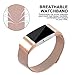 iGK Milanese Replacement Bands Compatible for Fitbit Charge 2, Stainless Steel Metal Bracelet with Unique Magnet Clasp Rose Gold Small